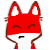 Emoticon Red Fox pessimista, no